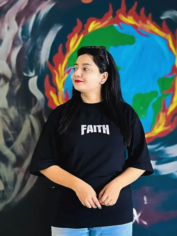 Faith Drop Shoulder T-Shirt - Image 2